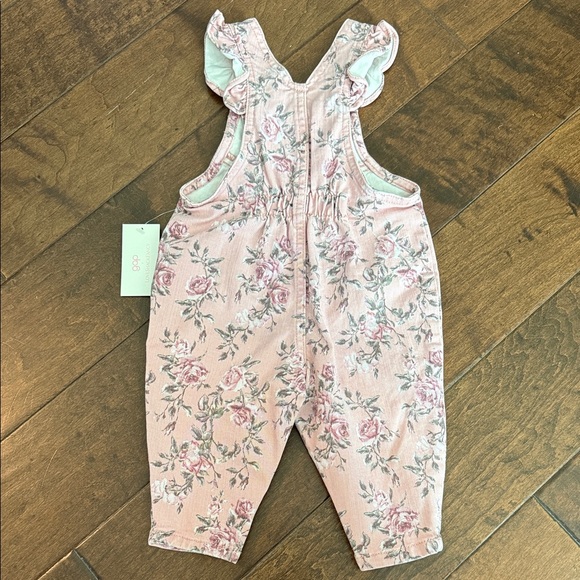 NWT Gap x LoveShackFancy floral Pink Kids Overalls 6-12mo - Picture 7 of 7